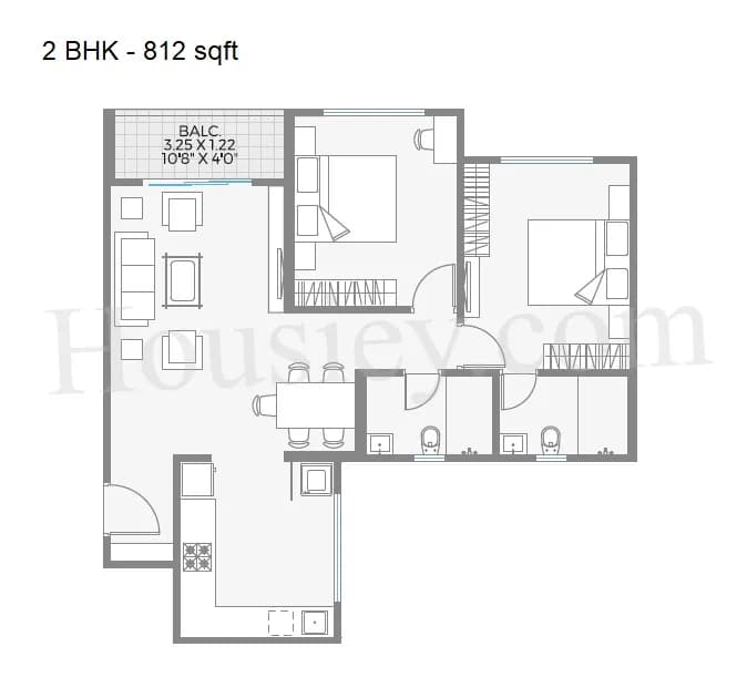Unit plan - 812 sq.ft.