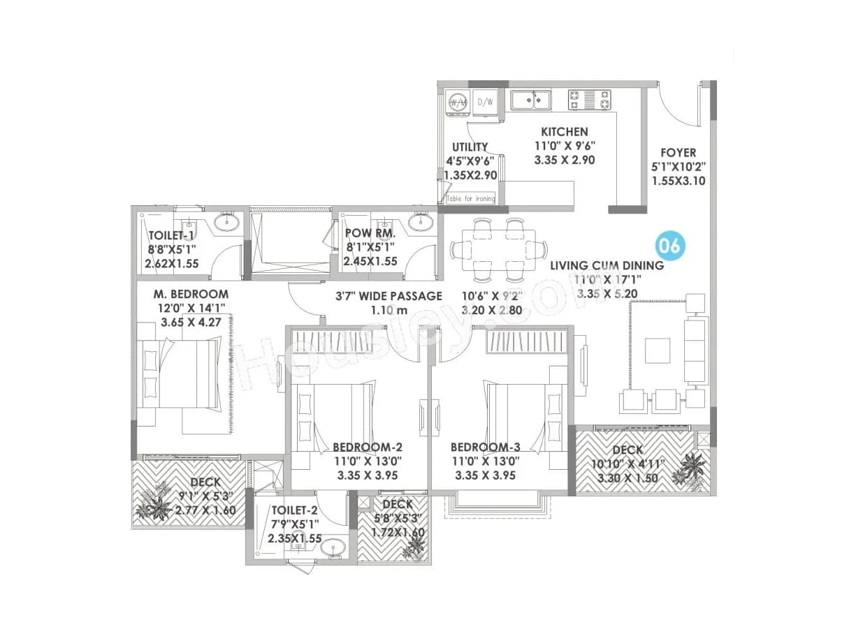 Unit plan - 1287 sq.ft.