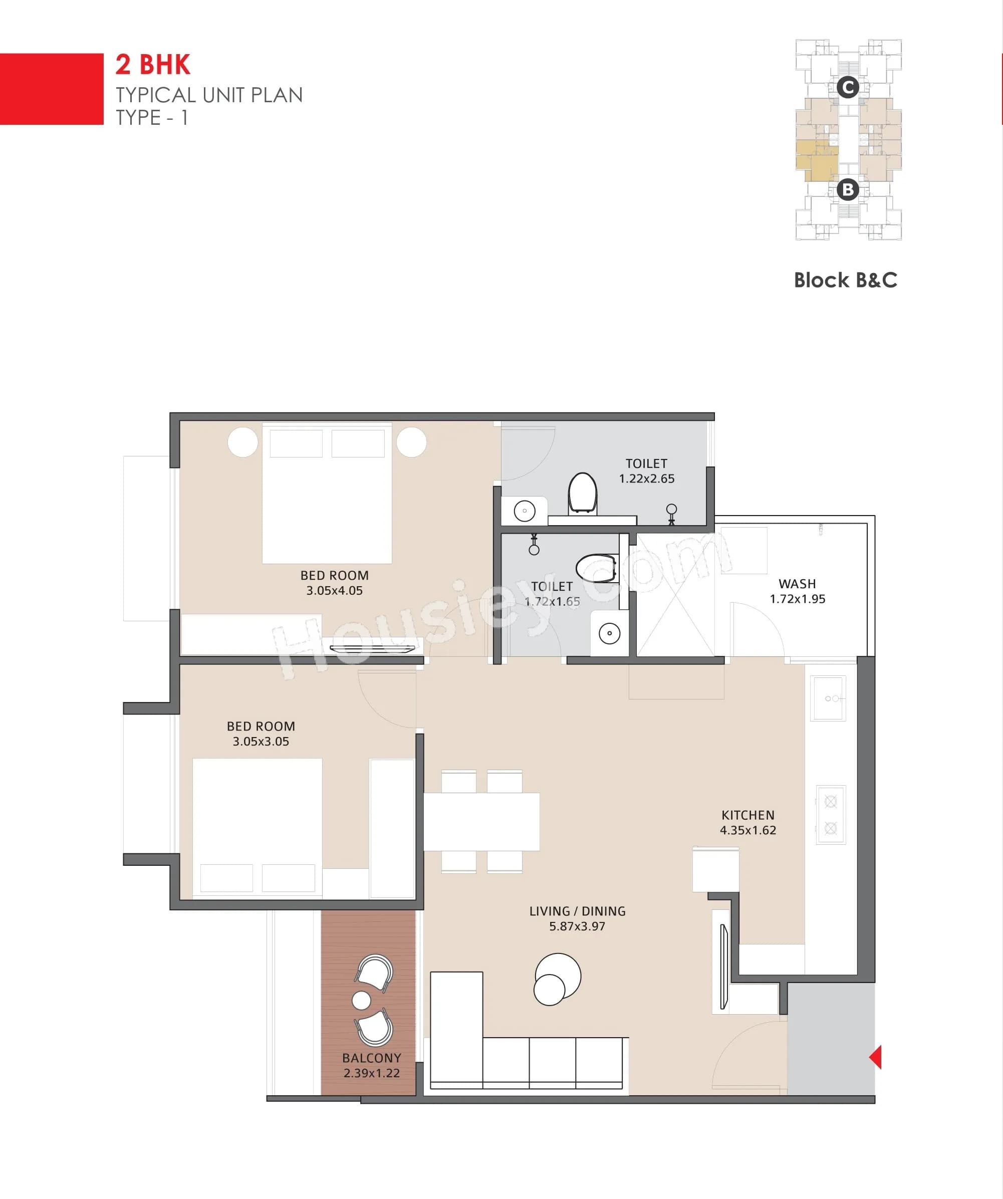 Unit plan - 772 sq.ft.