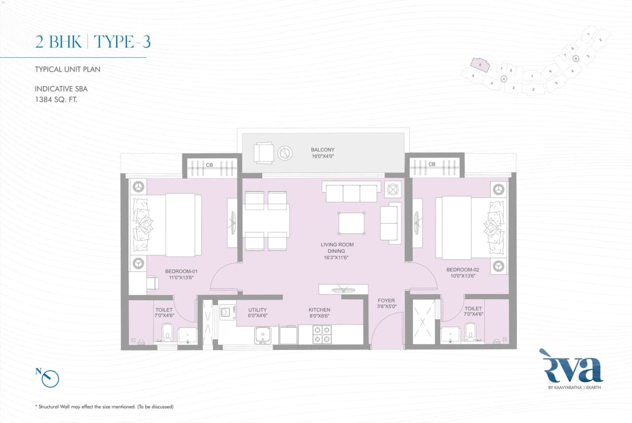 Unit plan - 1384 sq.ft.