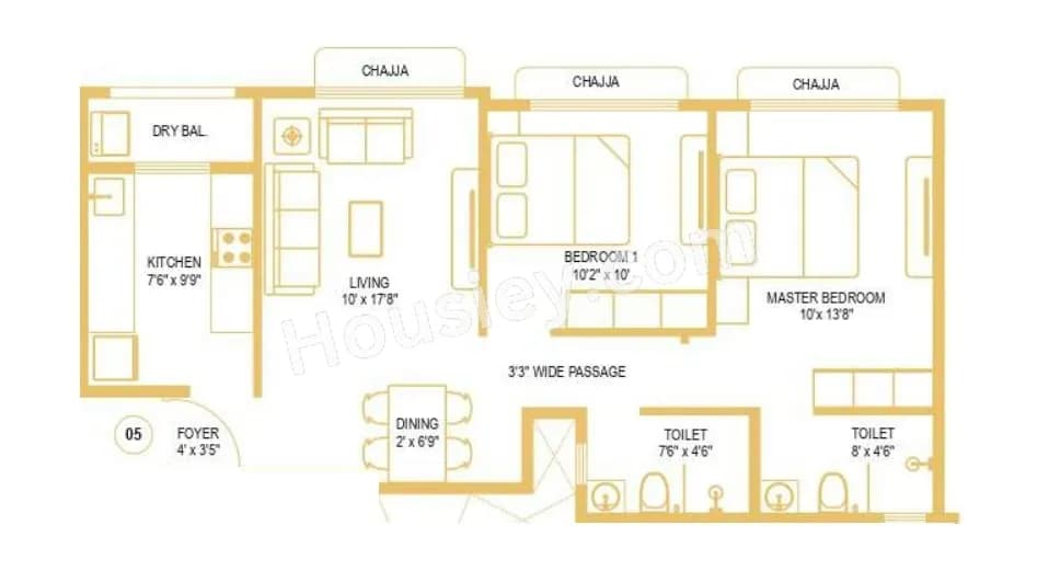 Unit plan - 672 sq.ft.