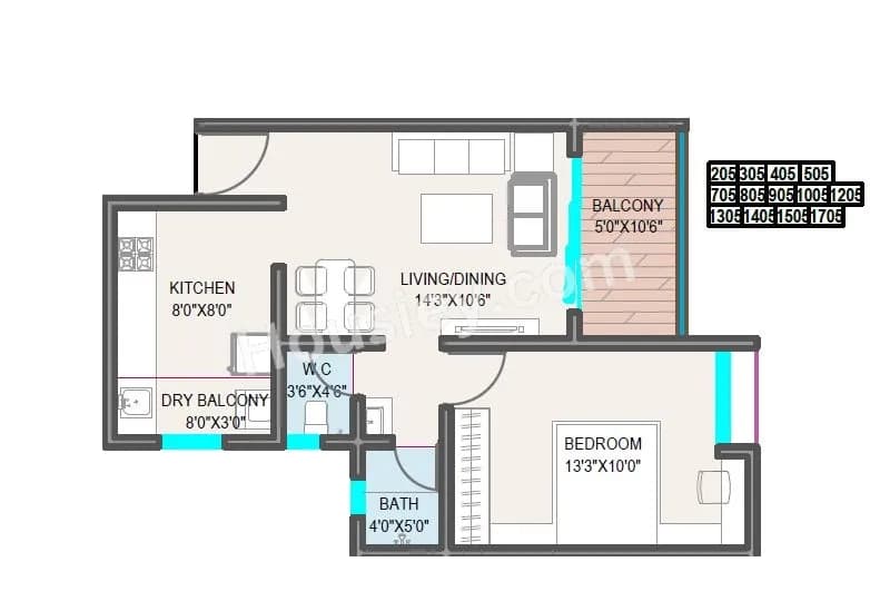 Unit plan - 526 sq.ft.