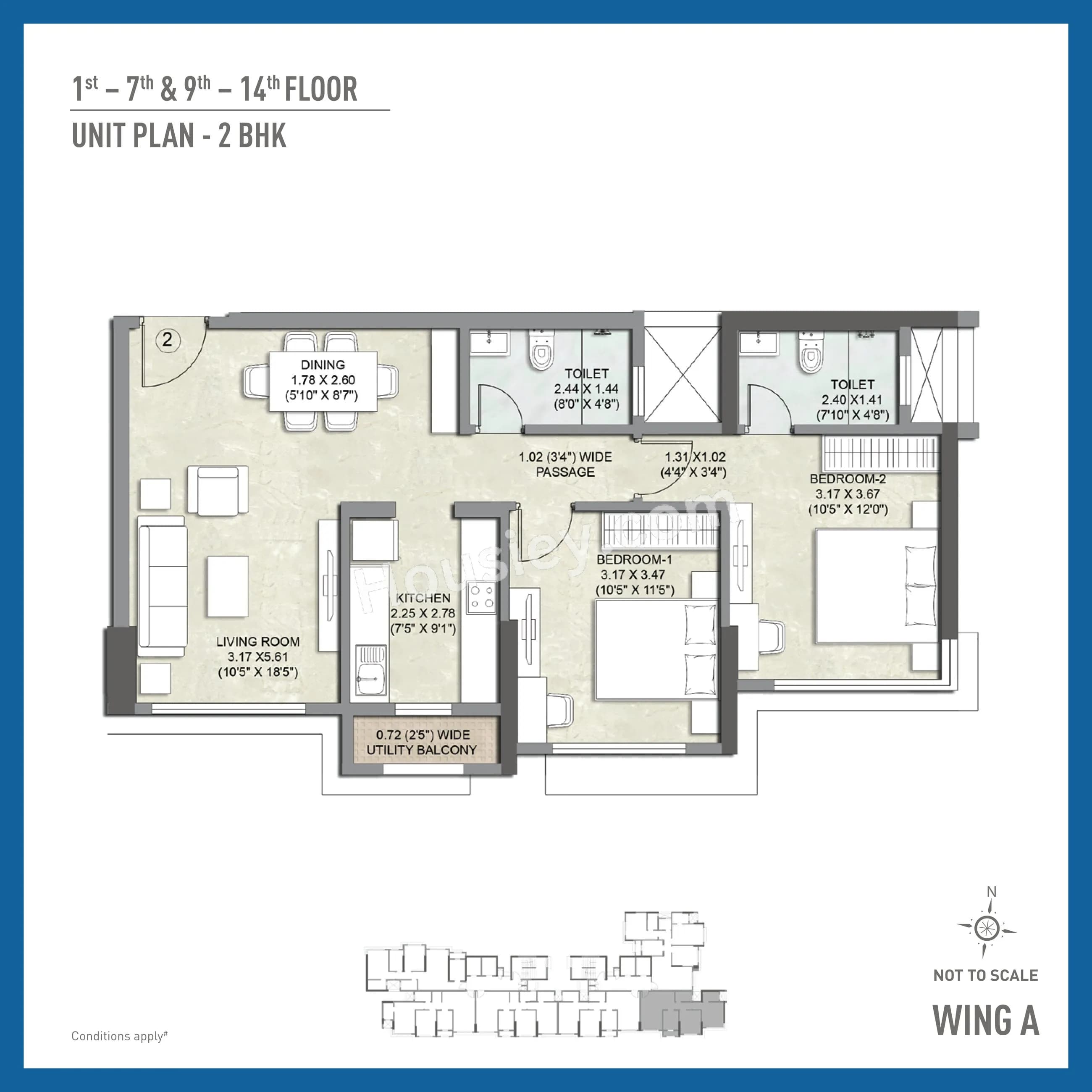 Unit plan - 726 sq.ft.