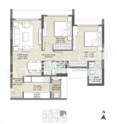 Unit plan - 687 sq.ft.