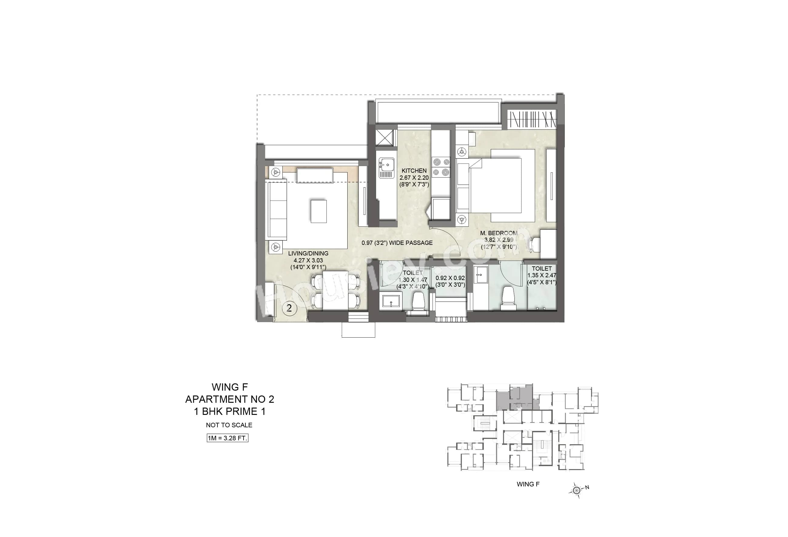 Unit plan - 464 sq.ft.