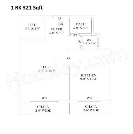Unit plan - 321 sq.ft.