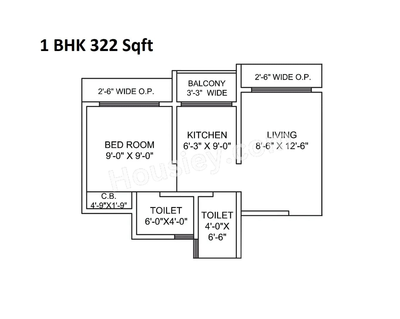 Unit plan - 322 sq.ft.