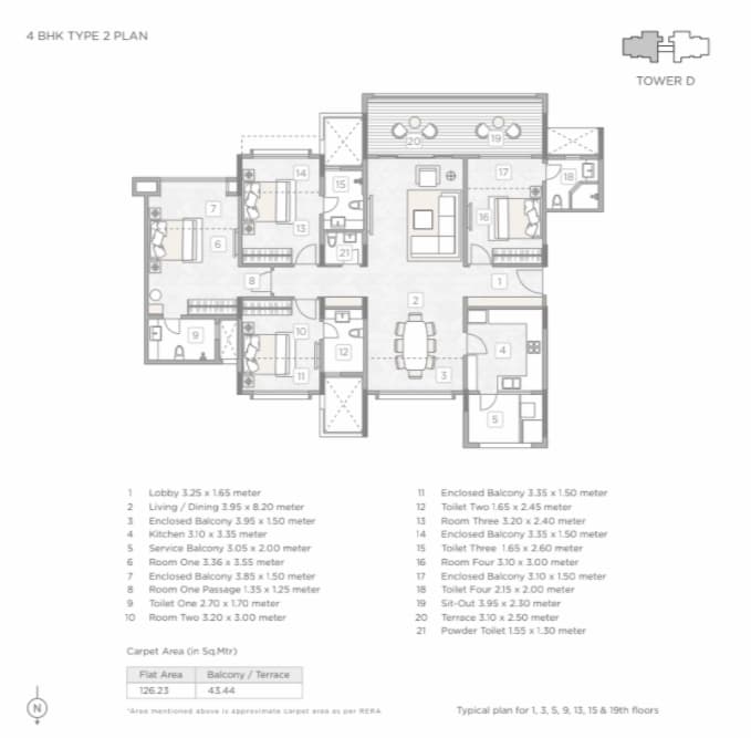 Unit plan - 1825 sq.ft.
