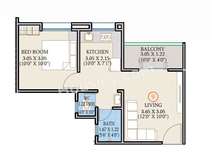 Unit plan - 393 sq.ft.