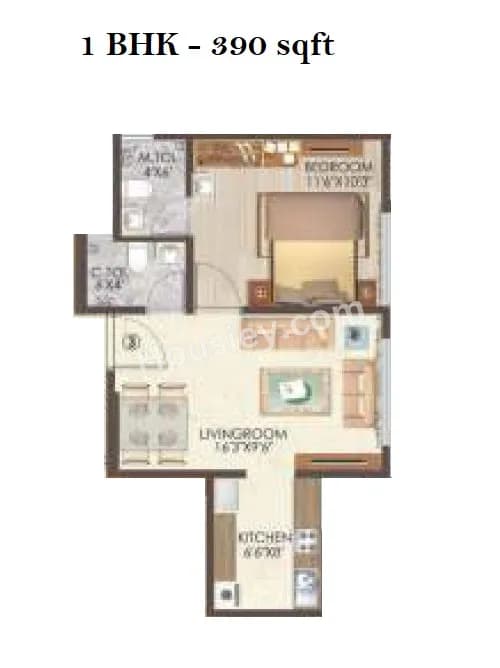 Unit plan - 390 sq.ft.