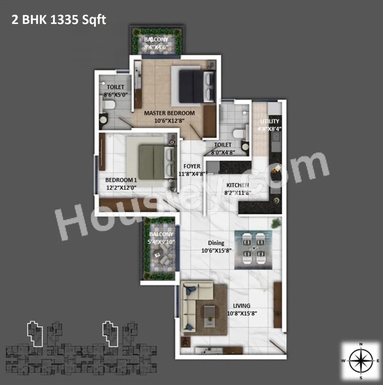 Unit plan - 897 sq.ft.