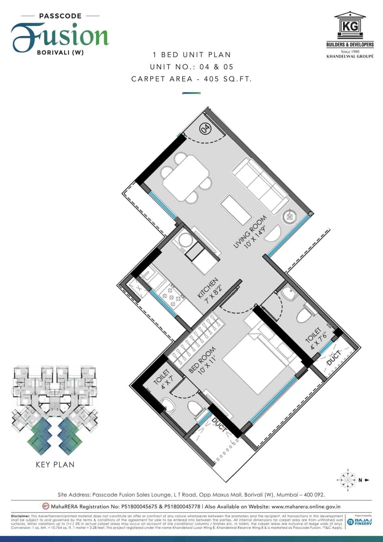 Unit plan - 405 sq.ft.