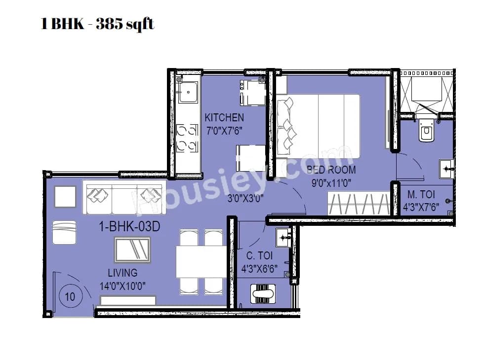 Unit plan - 385 sq.ft.