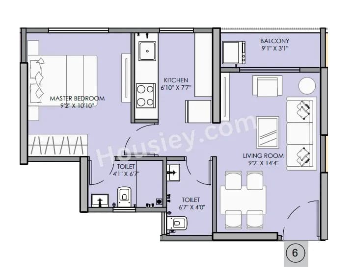 Unit plan - 400 sq.ft.