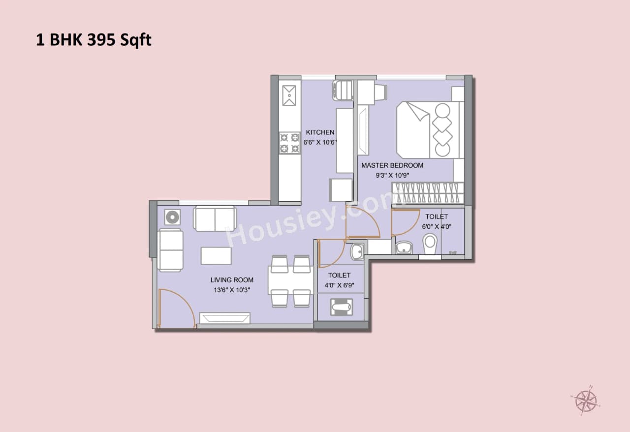 Unit plan - 395 sq.ft.