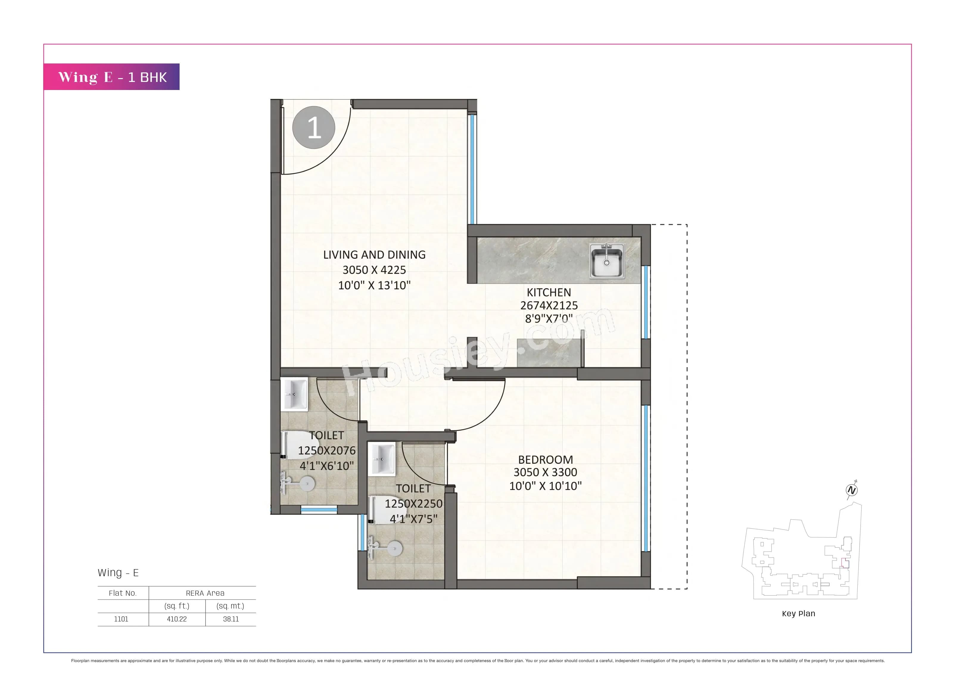 Unit plan - 410 sq.ft.