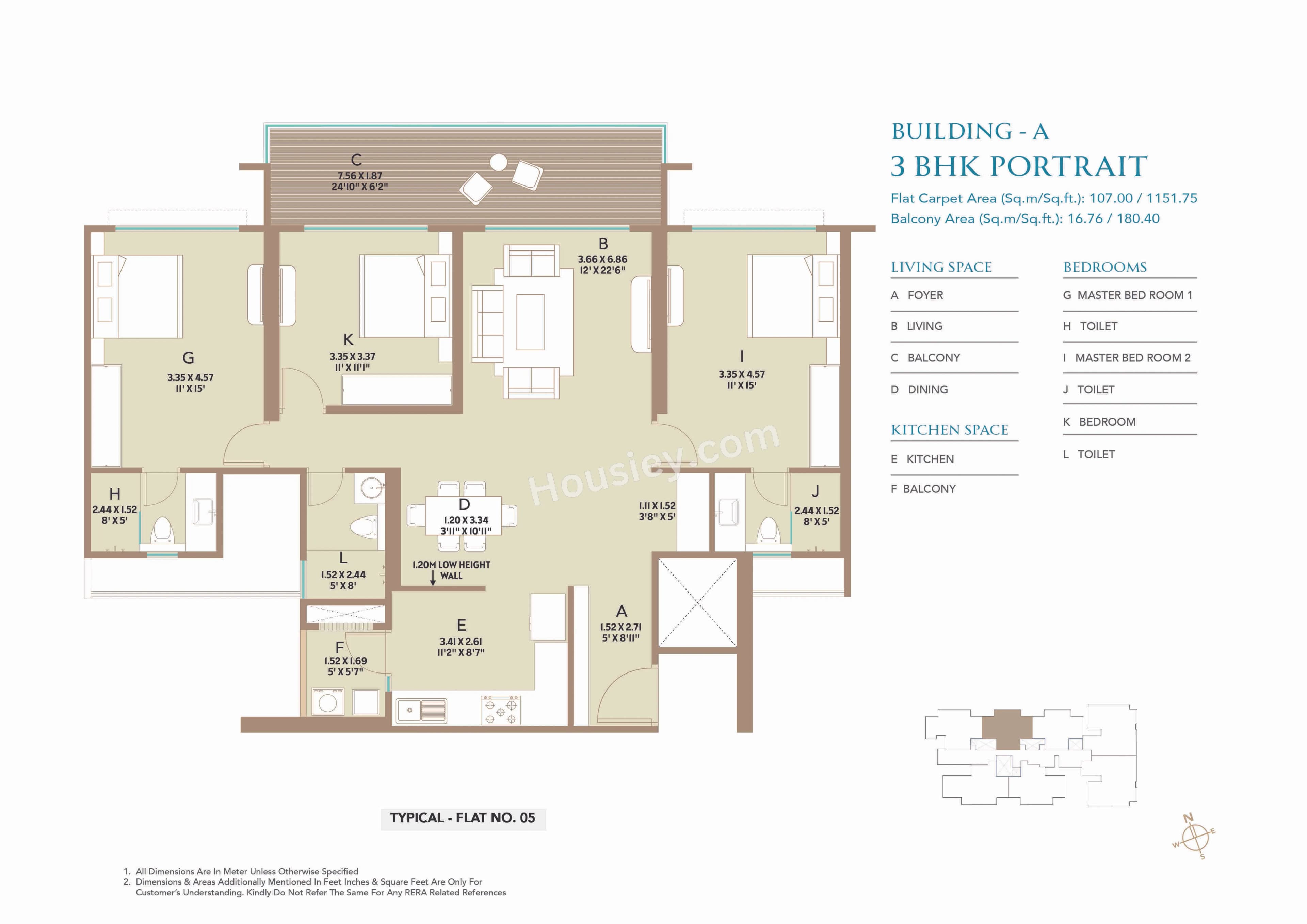 Unit plan - 1332 sq.ft.