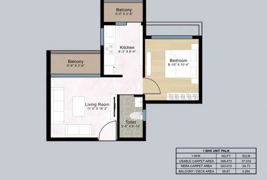 Unit plan - 320 sq.ft.