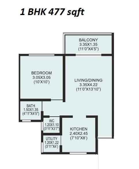 Unit plan - 477 sq.ft.