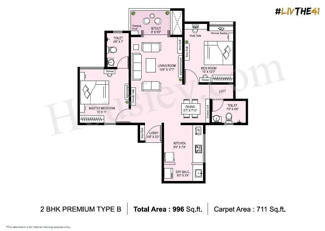Unit plan - 711 sq.ft.