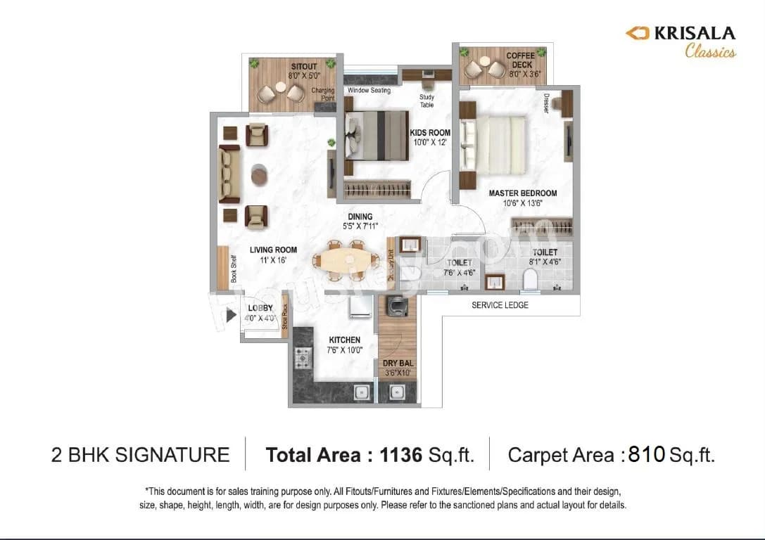 Unit plan - 810 sq.ft.