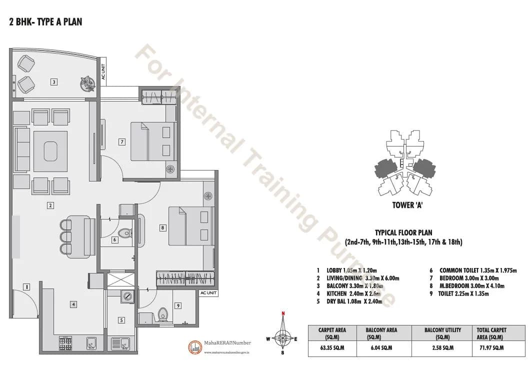 Unit plan - 775 sq.ft.