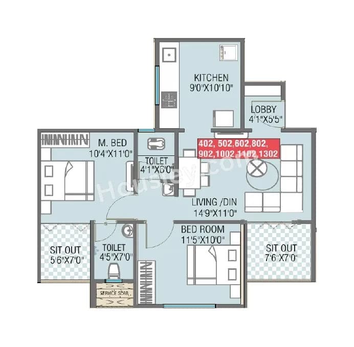 Unit plan - 715 sq.ft.