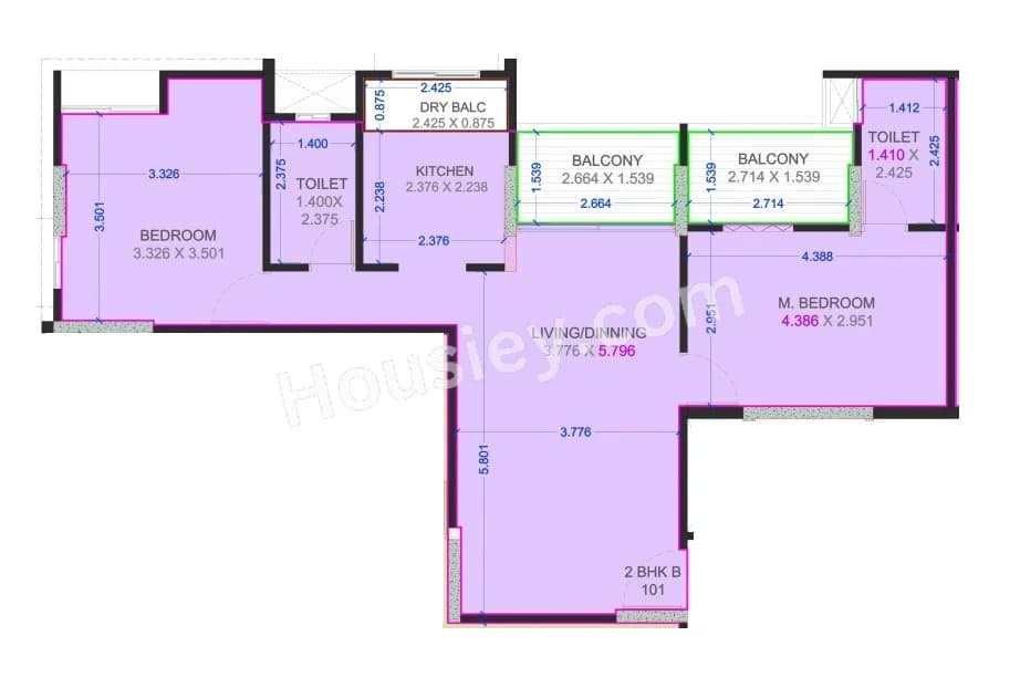 Unit plan - 850 sq.ft.