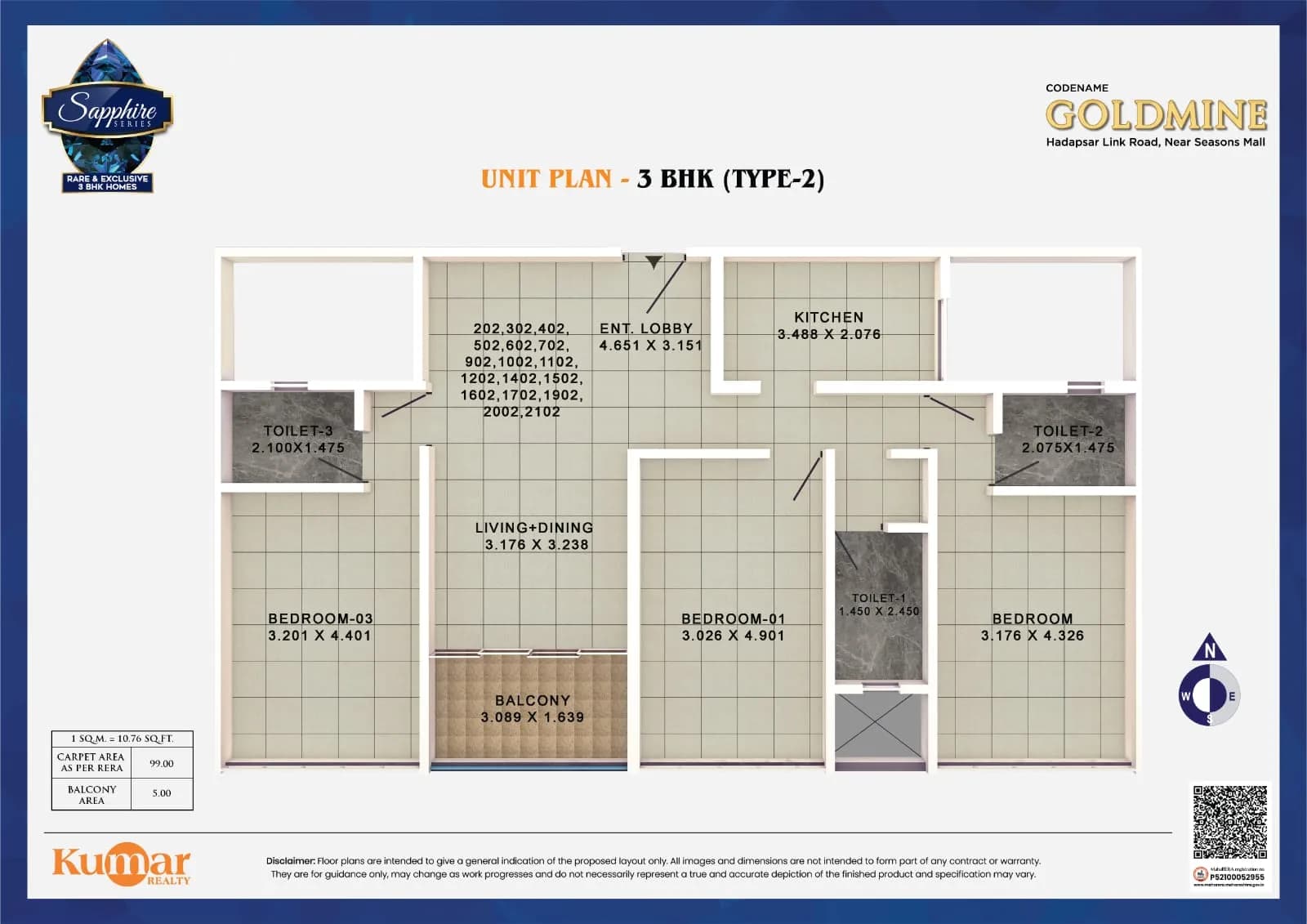 Unit plan - 1119 sq.ft.