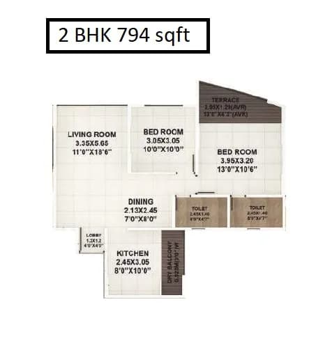 Unit plan - 794 sq.ft.