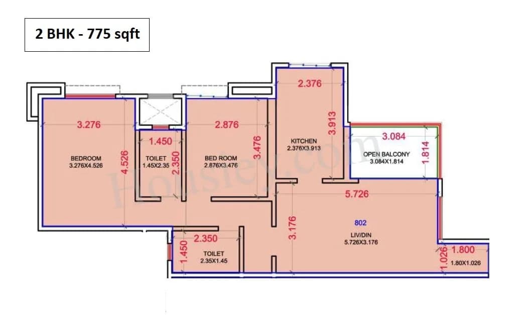 Unit plan - 775 sq.ft.