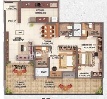 Unit plan - 960 sq.ft.