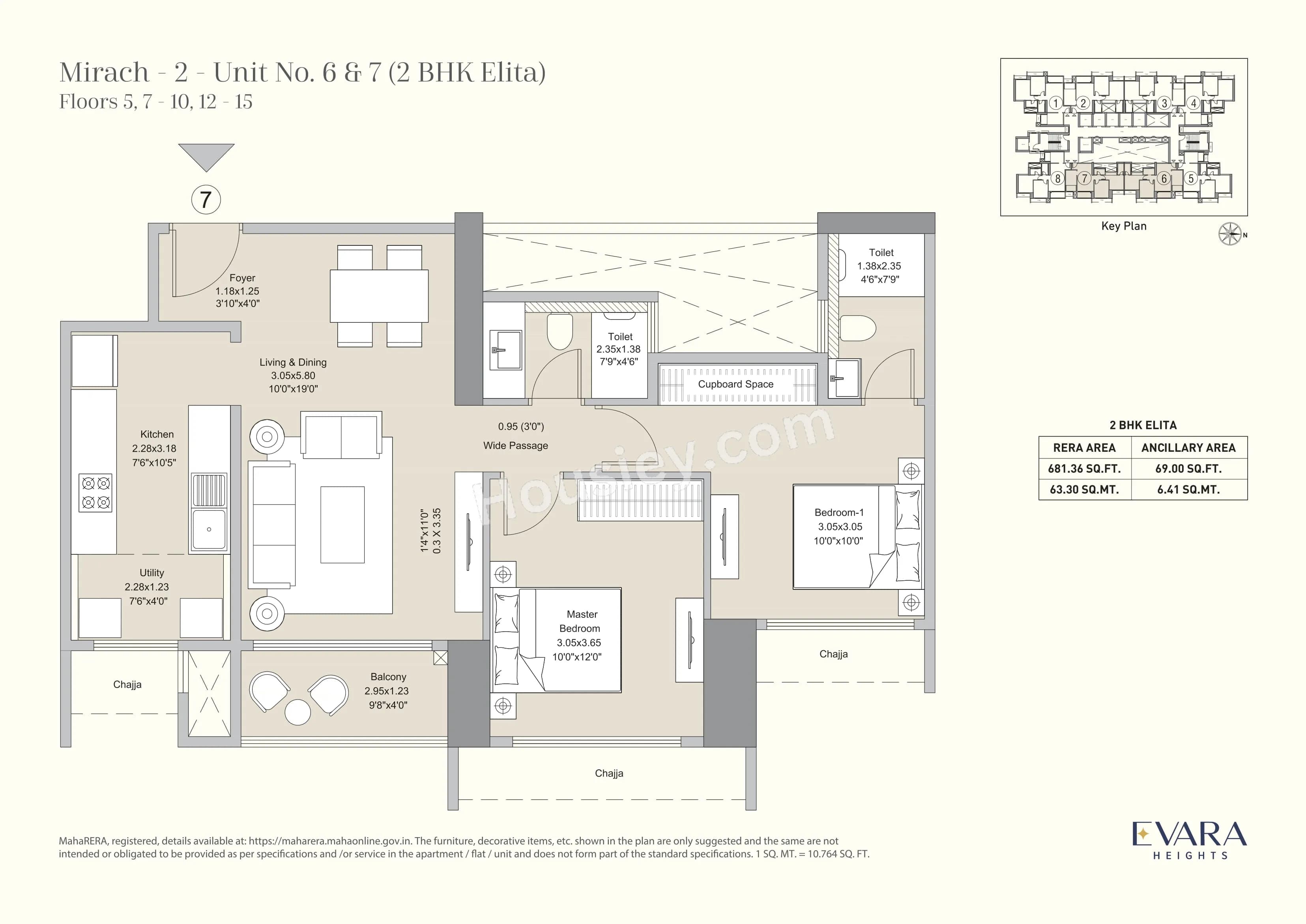 Unit plan - 750 sq.ft.