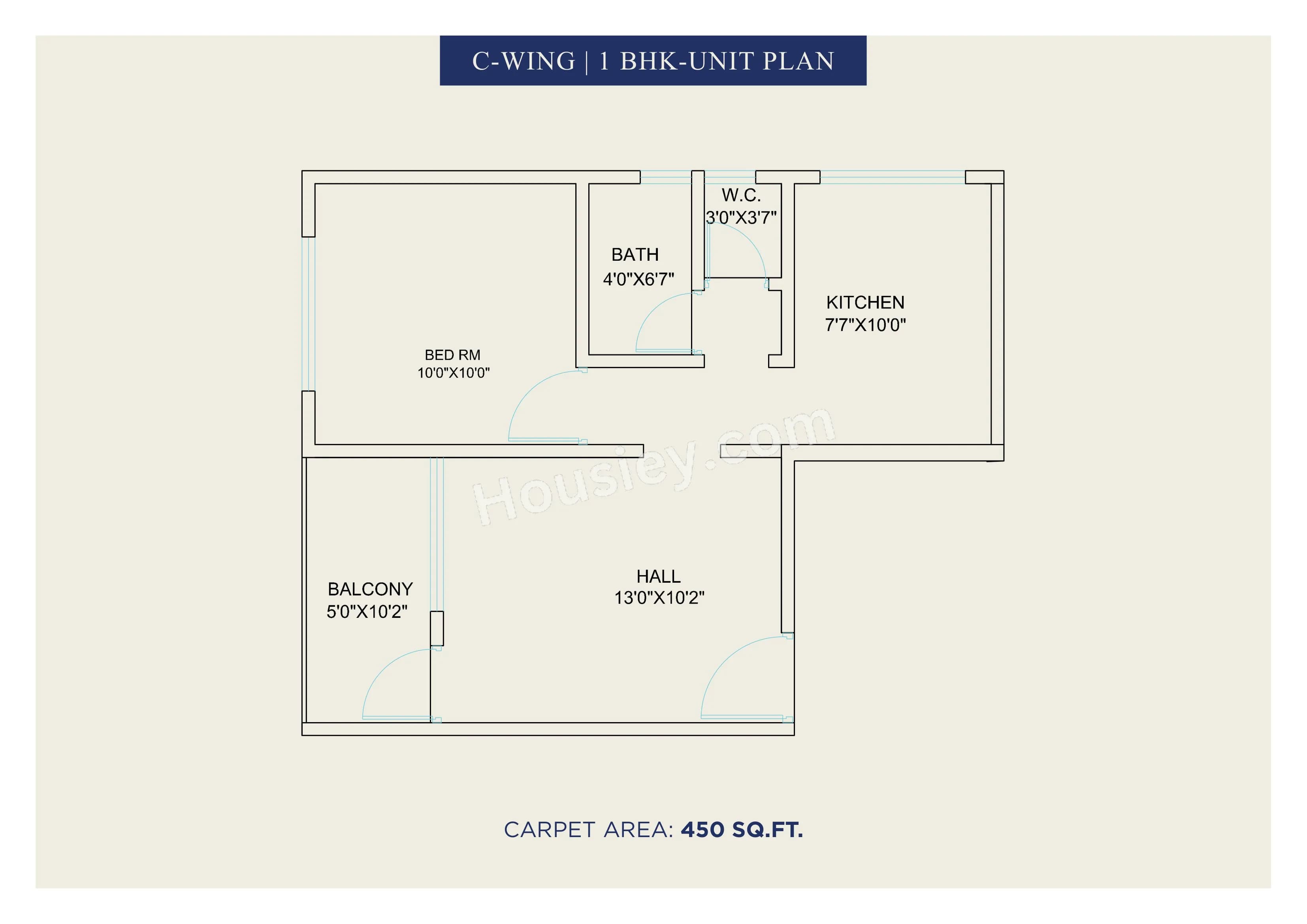 Unit plan - 450 sq.ft.