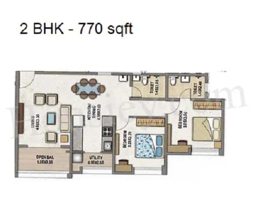 Unit plan - 770 sq.ft.