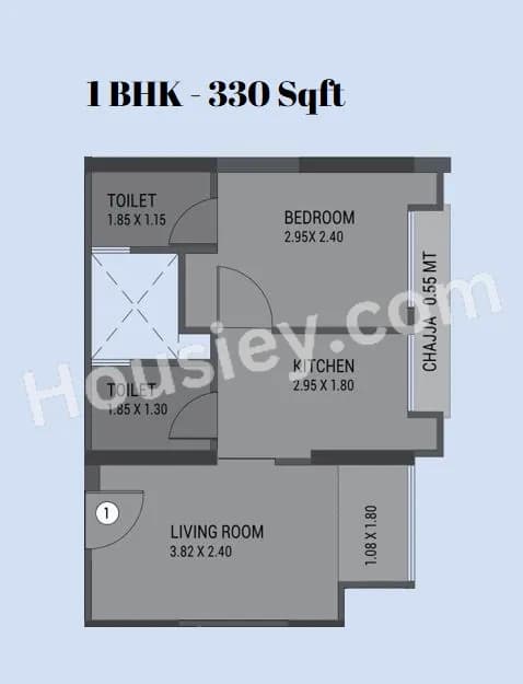 Unit plan - 330 sq.ft.