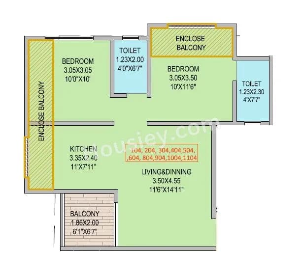 Unit plan - 622 sq.ft.