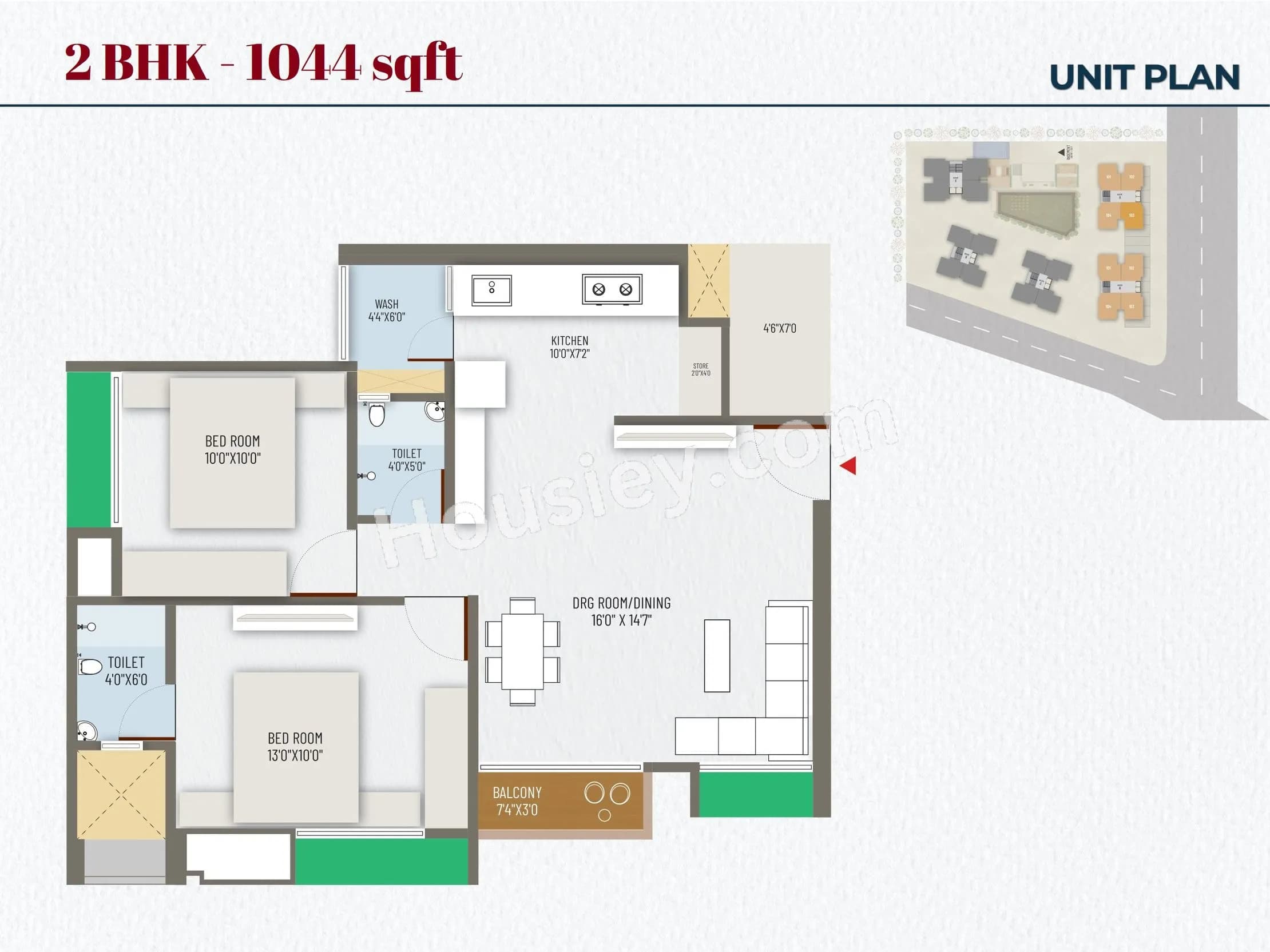 Unit plan - 730 sq.ft.