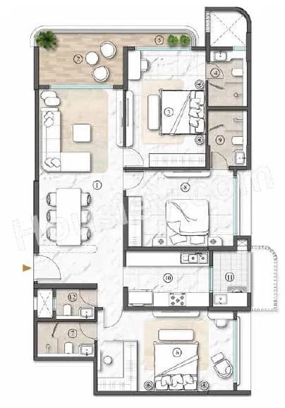 Unit plan - 1395 sq.ft.
