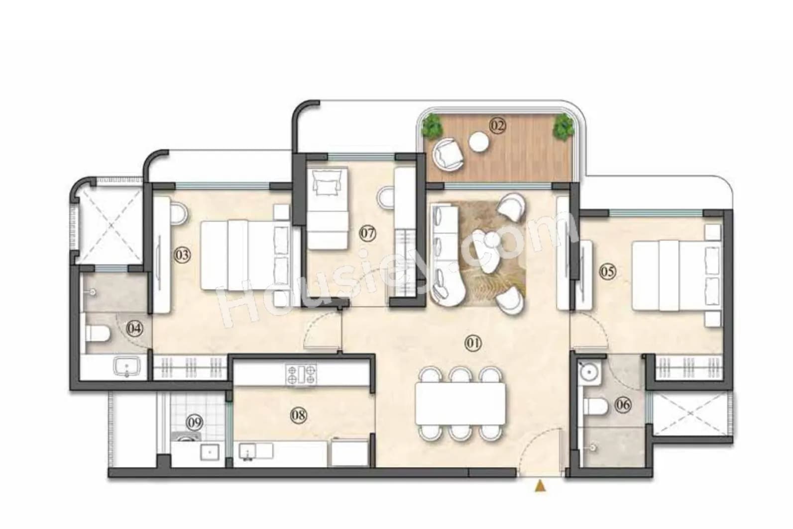 Unit plan - 896 sq.ft.