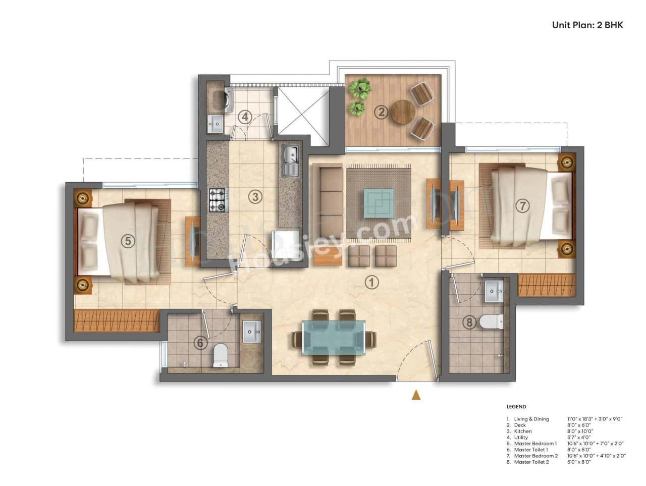 Unit plan - 760 sq.ft.