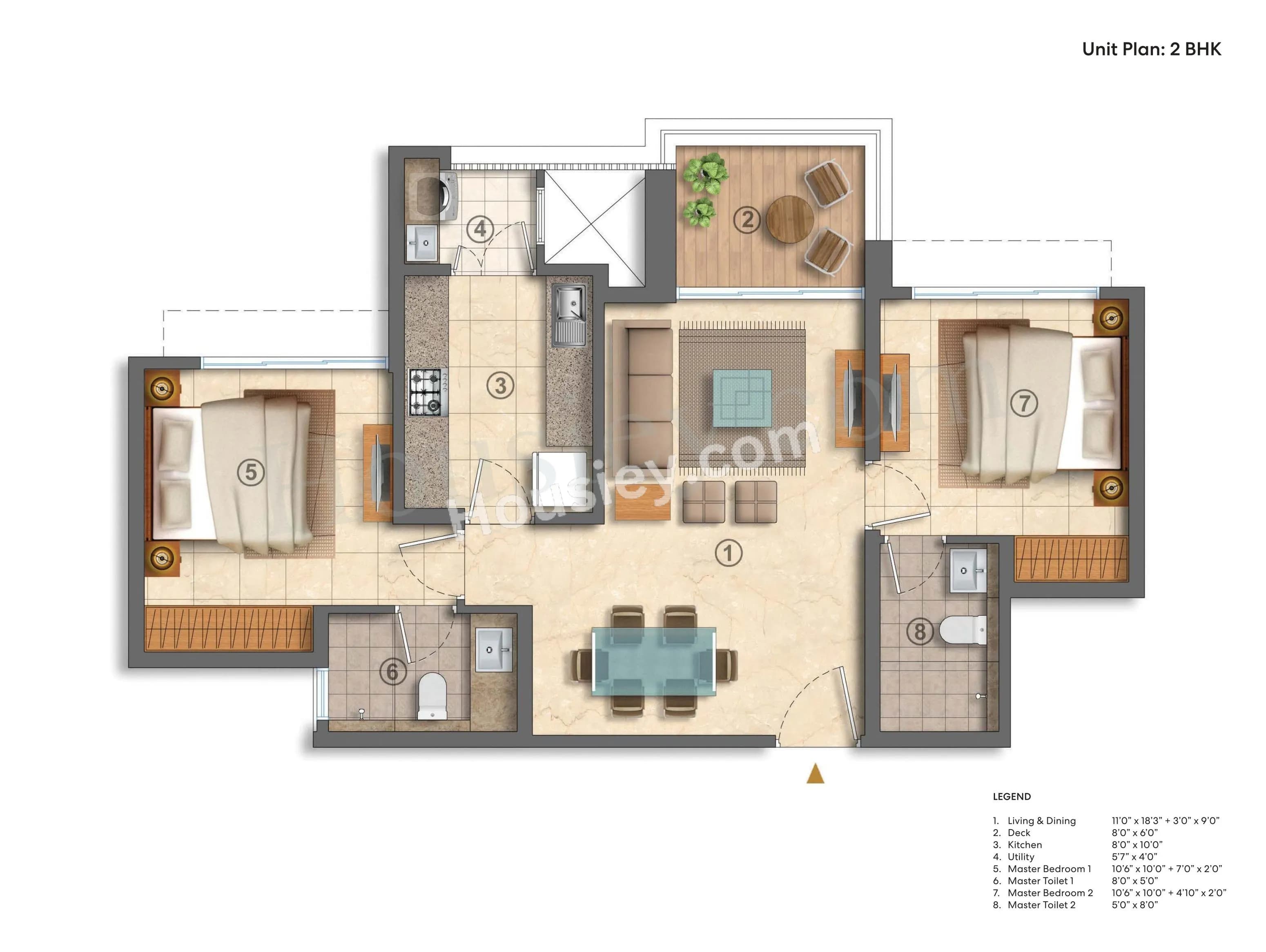 Unit plan - 760 sq.ft.