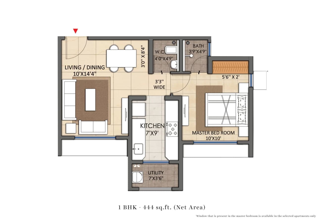 Unit plan - 444 sq.ft.