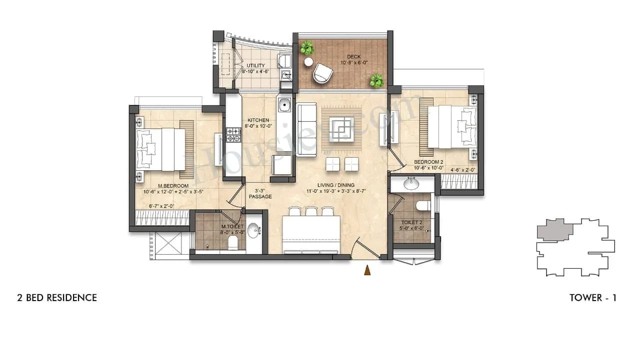 Unit plan - 820 sq.ft.