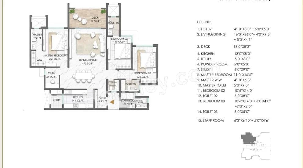 Unit plan - 1721 sq.ft.