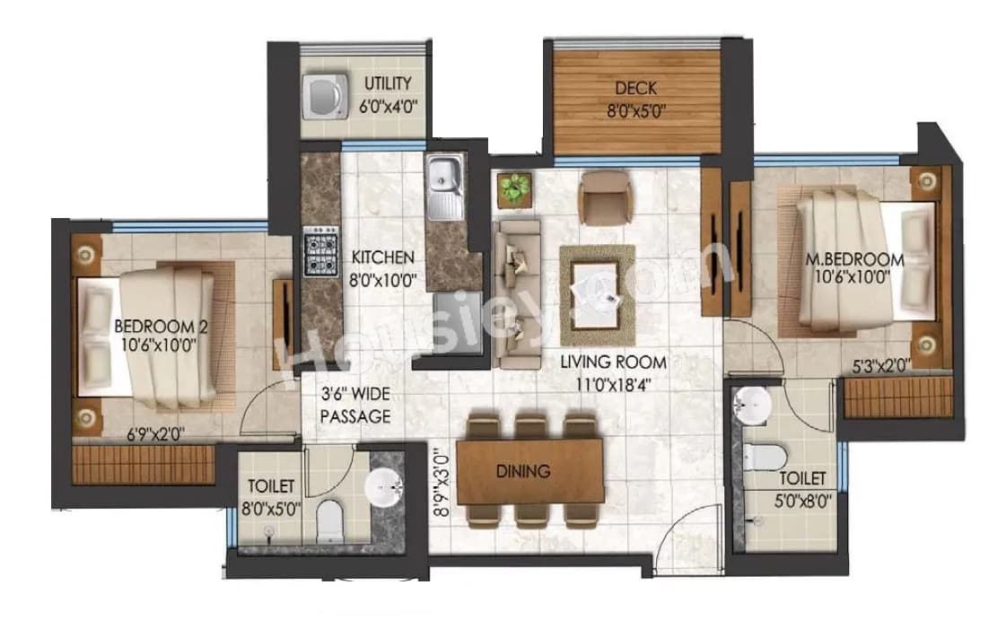 Unit plan - 710 sq.ft.