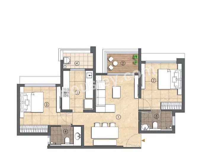Unit plan - 653 sq.ft.