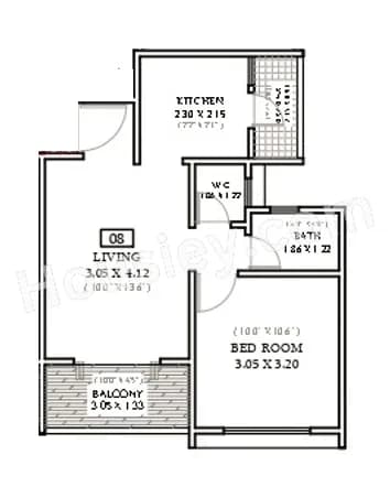 Unit plan - 450 sq.ft.
