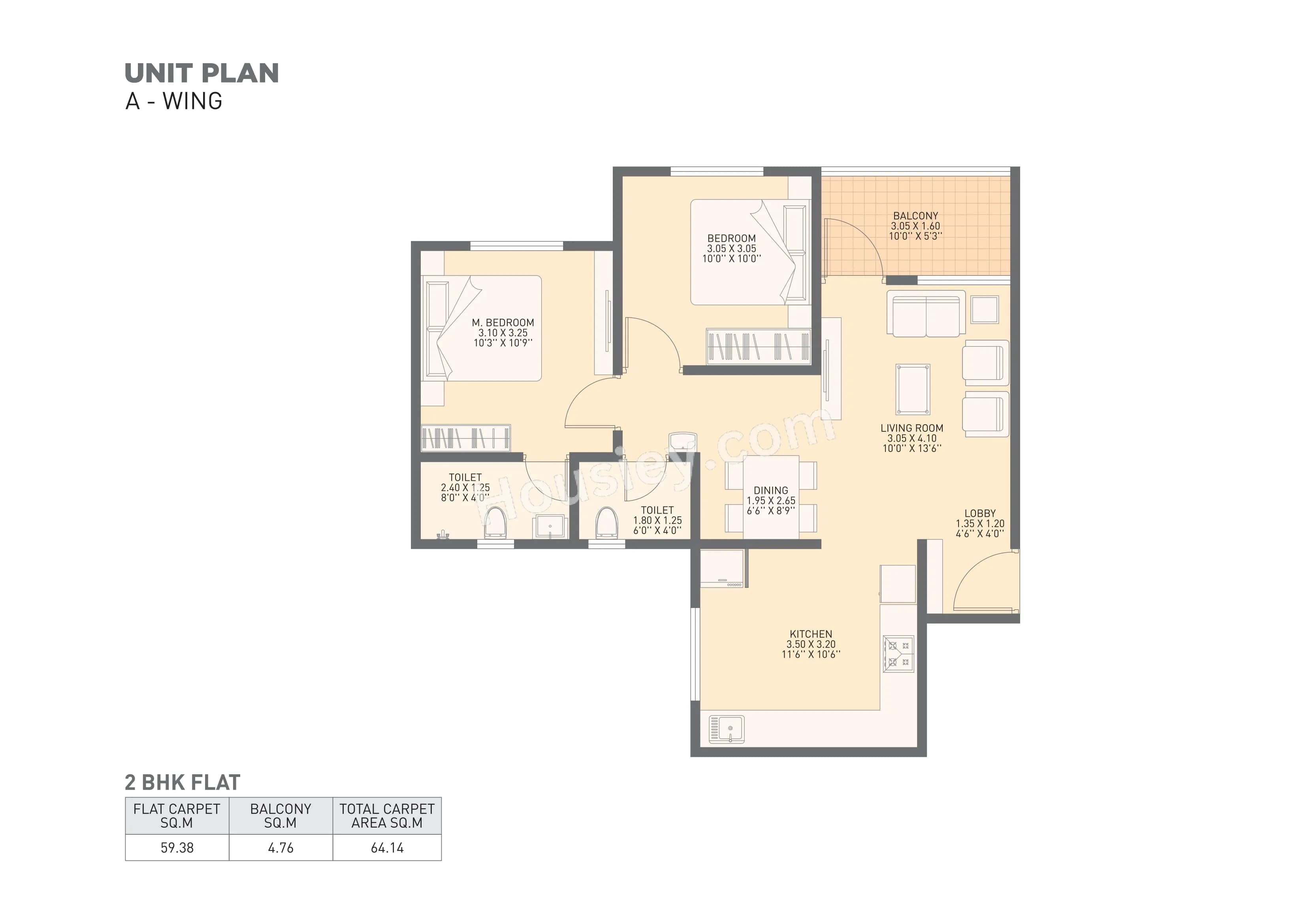 Unit plan - 690 sq.ft.