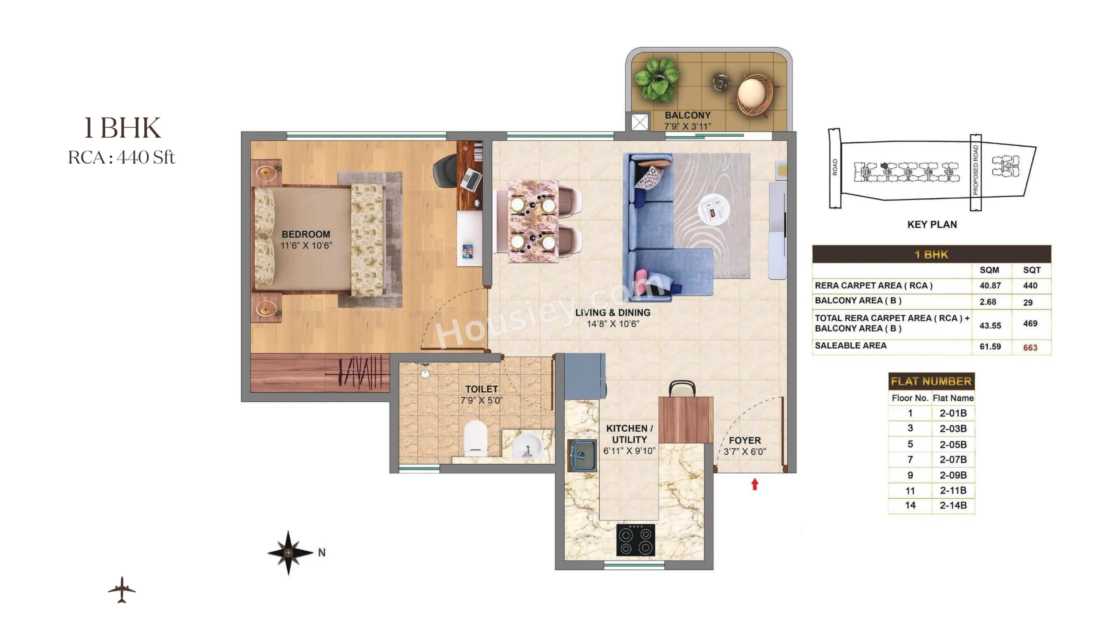 Unit plan - 440 sq.ft.